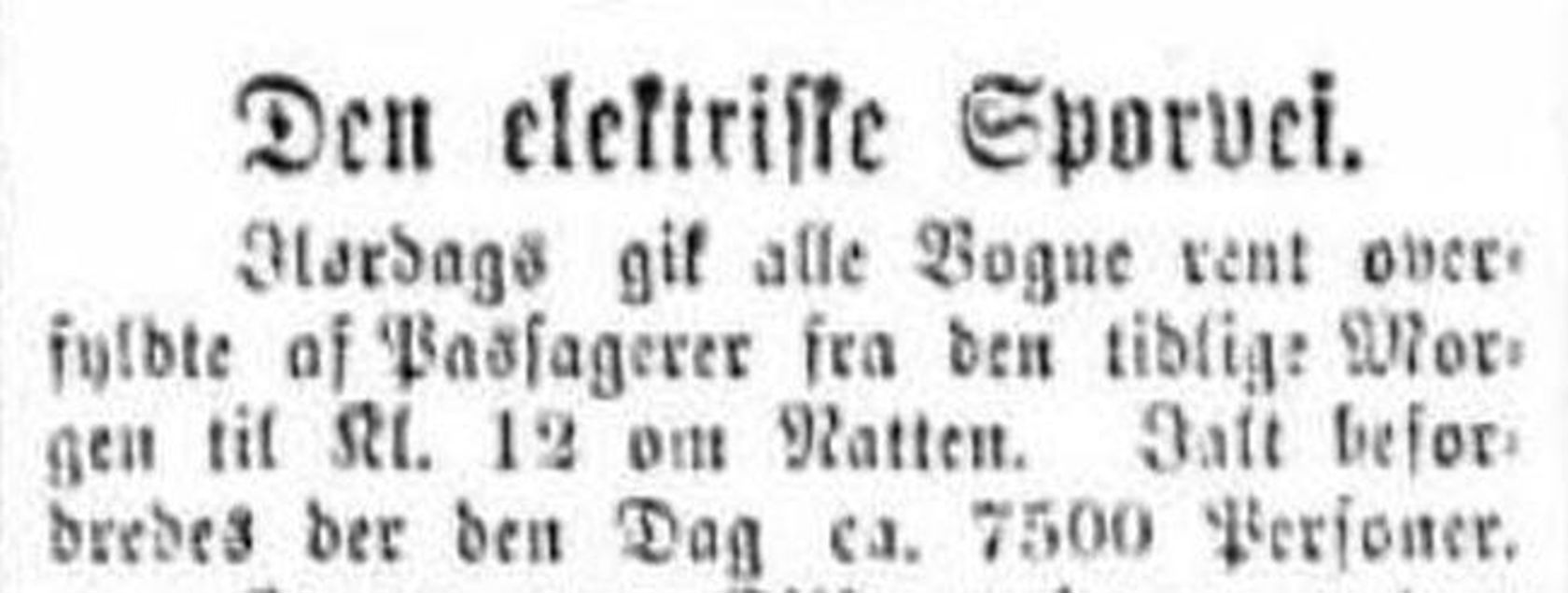 Bilde av tekstparagraf fra artikkel i Aftenposten fra 1894. 