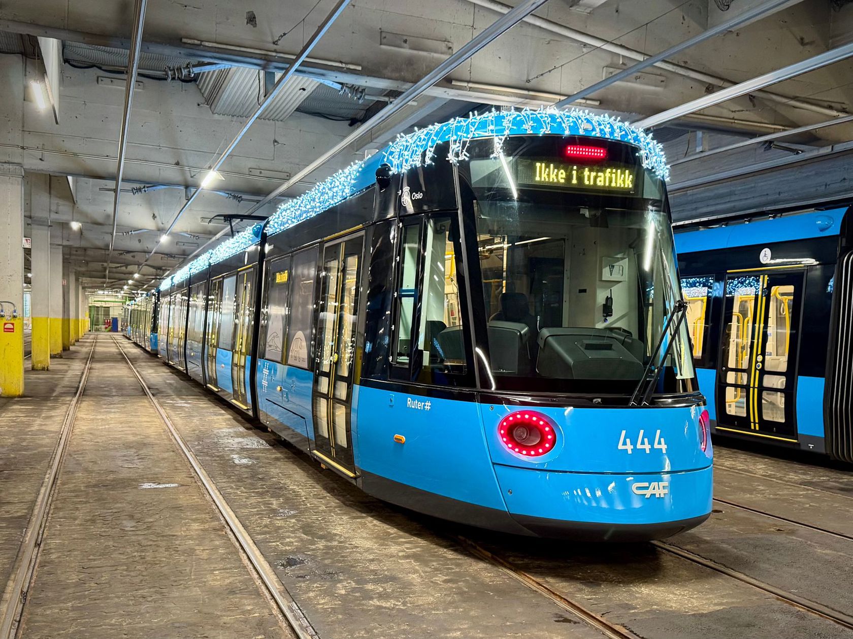 Juletrikken før utkjøring fra Grefsen vognhall